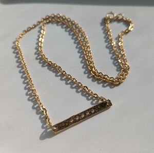 1/20 14K GF Gold Necklace with Flat Gemstone Pendant